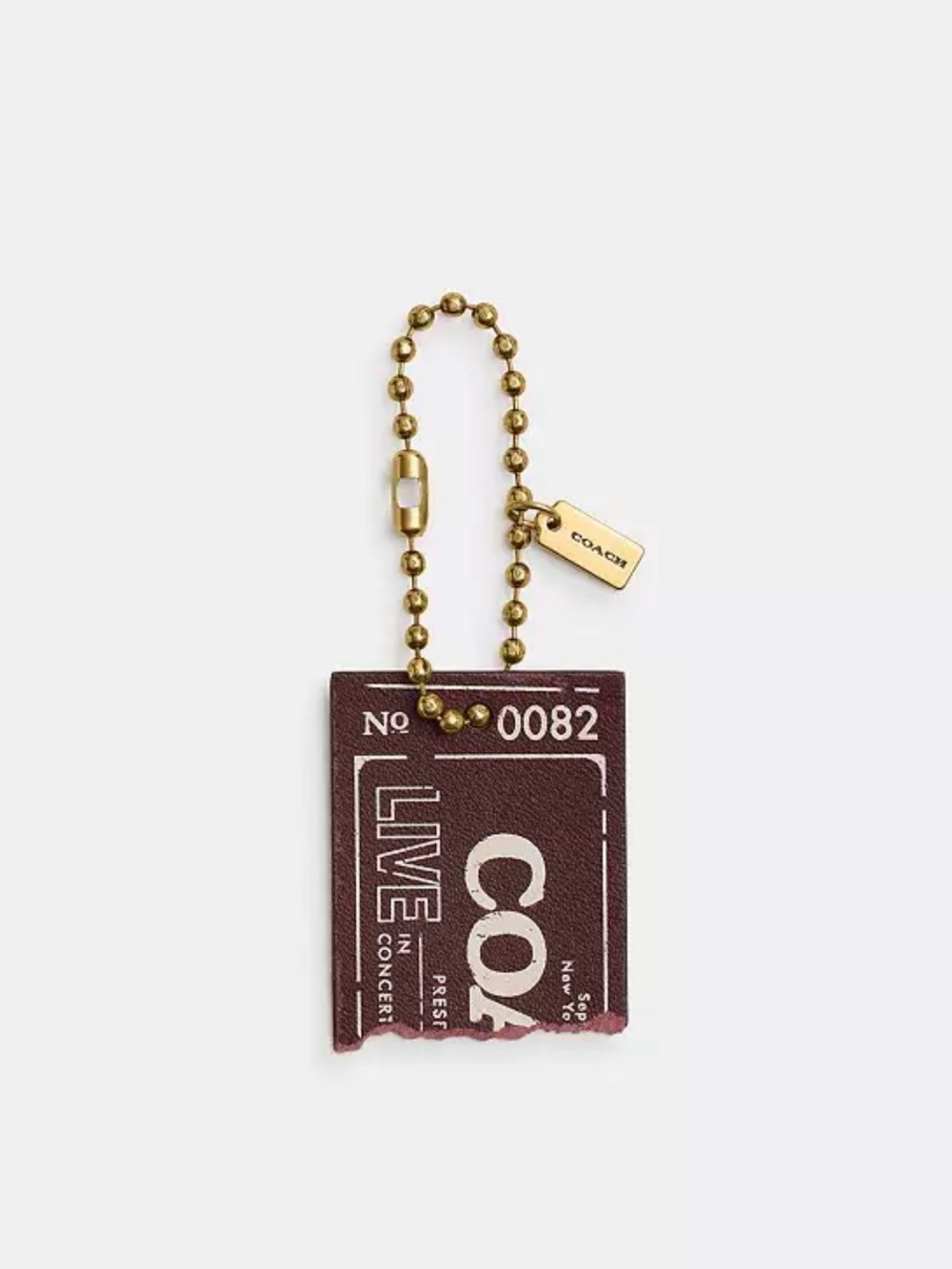 Coach Ticket Bag Charm - Merlot